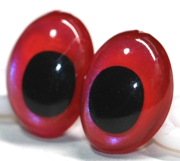 1 Paar Sicherheitsaugen tropfenförmig rotviolett metallic 17,4 mm x 13 mm Schielaugen
