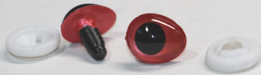 Preview: Sicherheitsaugen tropfenförmig rot metallic 13 mm x 16 mm 4