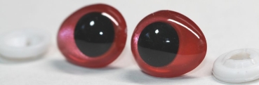 1 Paar Sicherheitsaugen tropfenförmig rot metallic 17 mm x 20 mm