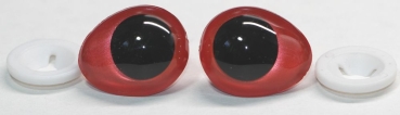1 Paar Sicherheitsaugen tropfenförmig rot metallic 22 mm x 26 mm