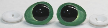 1 Paar Sicherheitsaugen tropfenförmig hellgrün metallic 22 mm x 26 mm