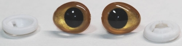 1 Paar Sicherheitsaugen tropfenförmig gold metallic 13 mm x 16 mm