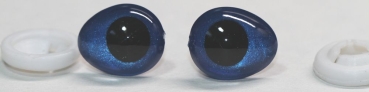 1 Paar Sicherheitsaugen tropfenförmig blau metallic 13 mm x 16 mm