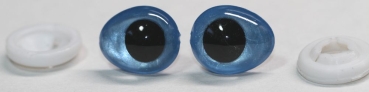 1 Paar Sicherheitsaugen tropfenförmig hellblau metallic 13 mm x 16 mm
