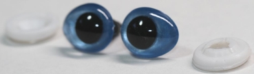 1 Paar Sicherheitsaugen tropfenförmig hellblau metallic 13 mm x 16 mm