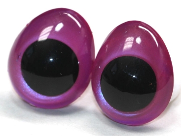 1 Paar Sicherheitsaugen tropfenförmig blauviolett metallic 17 mm x 20 mm