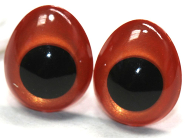 Preview: Sicherheitsaugen tropfenförmig orangegold metallic 13 mm x 16 mm 2