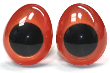 1 Paar Sicherheitsaugen tropfenförmig orangegold metallic 17 mm x 20 mm