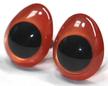 1 Paar Sicherheitsaugen tropfenförmig orangegold metallic 17 mm x 20 mm