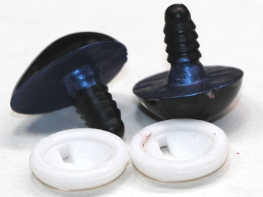 1 Paar Sicherheitsaugen tropfenförmig blauschwarz metallic 17 mm x 20 mm