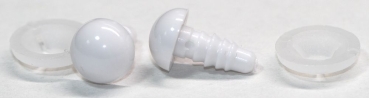 1 Paar Sicherheitsaugen 10 mm Teddyaugen weiß durchgefärbt