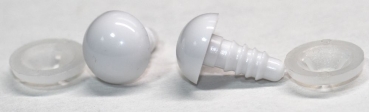 1 Paar Sicherheitsaugen 12 mm Teddyaugen weiß durchgefärbt