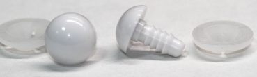 1 Paar Sicherheitsaugen 14 mm Teddyaugen weiß durchgefärbt
