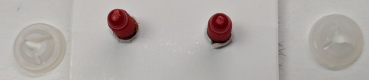 Preview: Sicherheitsaugen Glitter gelb rote Pupille schielend mit Wimpern trapezoid 14 mm 2
