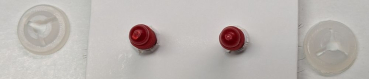 Preview: Sicherheitsaugen weiß rote Pupille schielend mit Wimpern trapezoid 14 mm 2