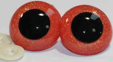 Sicherheitsaugen Unikat Glitter Holo orange 40 mm
