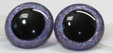 Sicherheitsaugen Unikat Glitter flieder Holo 50 mm