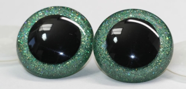 Sicherheitsaugen Unikat Glitter grün Holo 50 mm