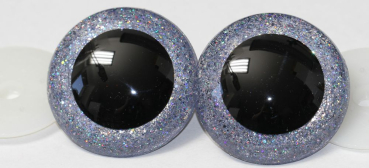 Sicherheitsaugen Unikat Glitter Holo silber 60 mm