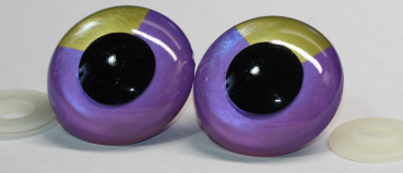 Sicherheitsaugen Unikat metallic gelb violett 45 mm