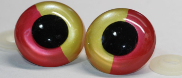 Sicherheitsaugen Unikat metallic rot gelb 45 mm