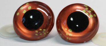 Sicherheitsaugen Unikat metallic kupfer gelb 45 mm