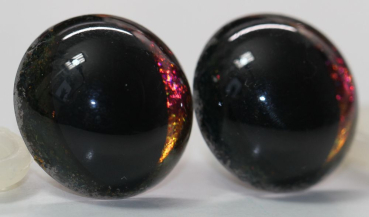 Preview: Sicherheitsaugen Katze Drache Unikat Mirror Chrome dunkel 21 mm