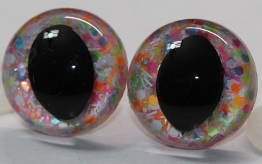 Sicherheitsaugen Katze Drache Unikat Glitter Konfetti 18 mm