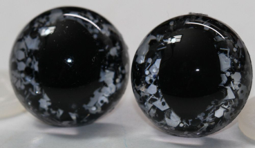 Sicherheitsaugen Katze Drache Unikat Glitter schwarz weiß 18 mm