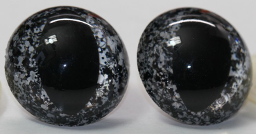 Preview: Sicherheitsaugen Katze Drache Unikat Glitter schwarz weiß 30 mm