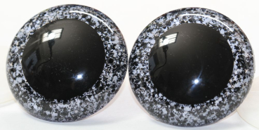 Sicherheitsaugen Unikat Glitter schwarz weiß 60 mm