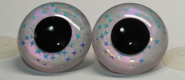 Sicherheitsaugen Unikat metallic Sternchen iridescent schimmernd 45 mm