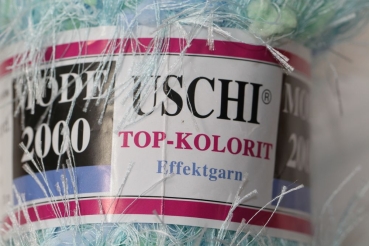 Wolle USCHI Top-Kolorit Effektgarn 100 g 57 % Polyester 43 % Polyamid Farbe hellblau-hellgrün
