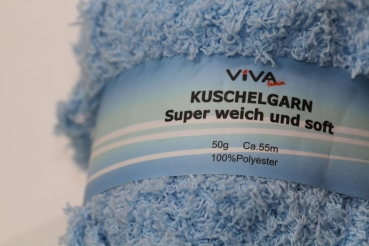 Wolle Viva Kuschelgarn 50 g 100 % Polyester Farbe hellblau