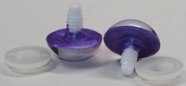 1 Paar Sicherheitsaugen violett metallic 24 mm Katze Drache weiße Pupille