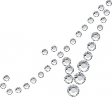 Swarovski-Bügelapplikation Buchstabe Schrift 1