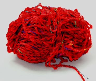 Wolle Karibik Chenille 47 g 95 % Polyacryl 5 % Polyamid Farbe rot Rest