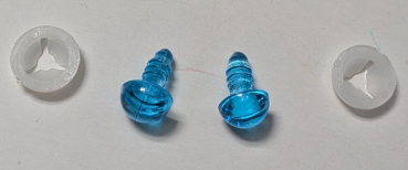 Preview: 1 Paar Sicherheitsaugen transparente Pupille transparent blau 10 mm