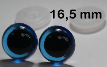 1 Paar Sicherheitsaugen transparent durchgefärbt blau