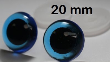 1 Paar Sicherheitsaugen transparent durchgefärbt blau