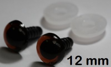 1 Paar Sicherheitsaugen transparent durchgefärbt rotbraun