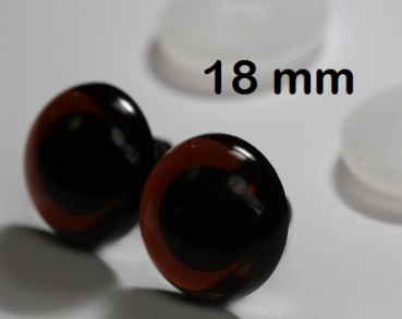 1 Paar Sicherheitsaugen transparent durchgefärbt rotbraun