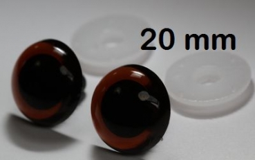1 Paar Sicherheitsaugen transparent durchgefärbt rotbraun
