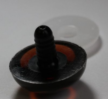 1 Paar Sicherheitsaugen transparent durchgefärbt rotbraun