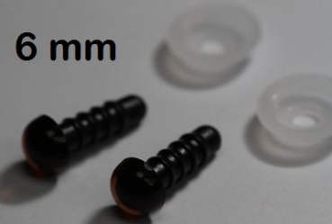 1 Paar Sicherheitsaugen transparent durchgefärbt rotbraun