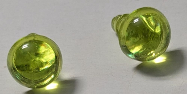 Preview: 1 Paar Sicherheitsaugen transparente Pupille transparent gelbgrün 10 mm