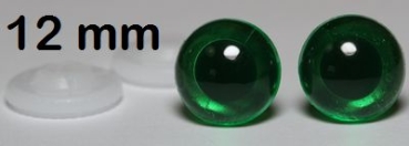 1 Paar Sicherheitsaugen transparent durchgefärbt tiefgrün