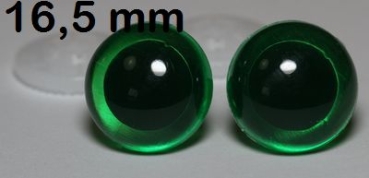 1 Paar Sicherheitsaugen transparent durchgefärbt tiefgrün