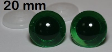 1 Paar Sicherheitsaugen transparent durchgefärbt tiefgrün