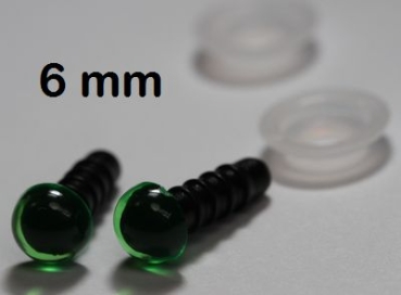 1 Paar Sicherheitsaugen transparent durchgefärbt tiefgrün
